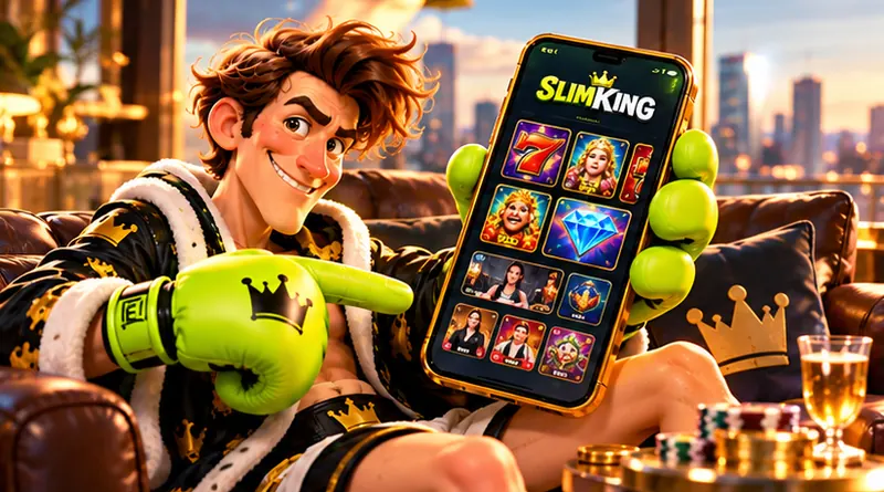 SlimKing mobile casino on a smartphone